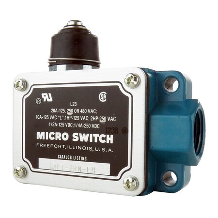 Honeywell Snap Acting/Limit Switch, Spdt, Momentary, 0.5A, 125Vdc, 11.91Mm, Screw Terminal, Steel Roller BAF1-2RN2-LH
